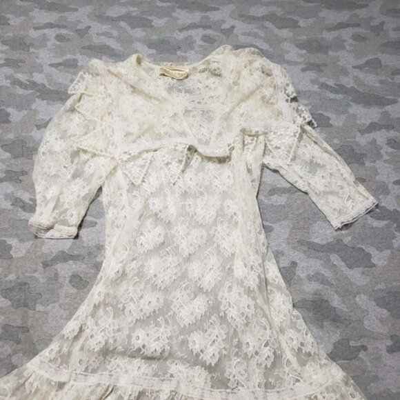 Vintage Gunne Sax Dress Womens Small White Half Sleeve - Picture 2 of 10
